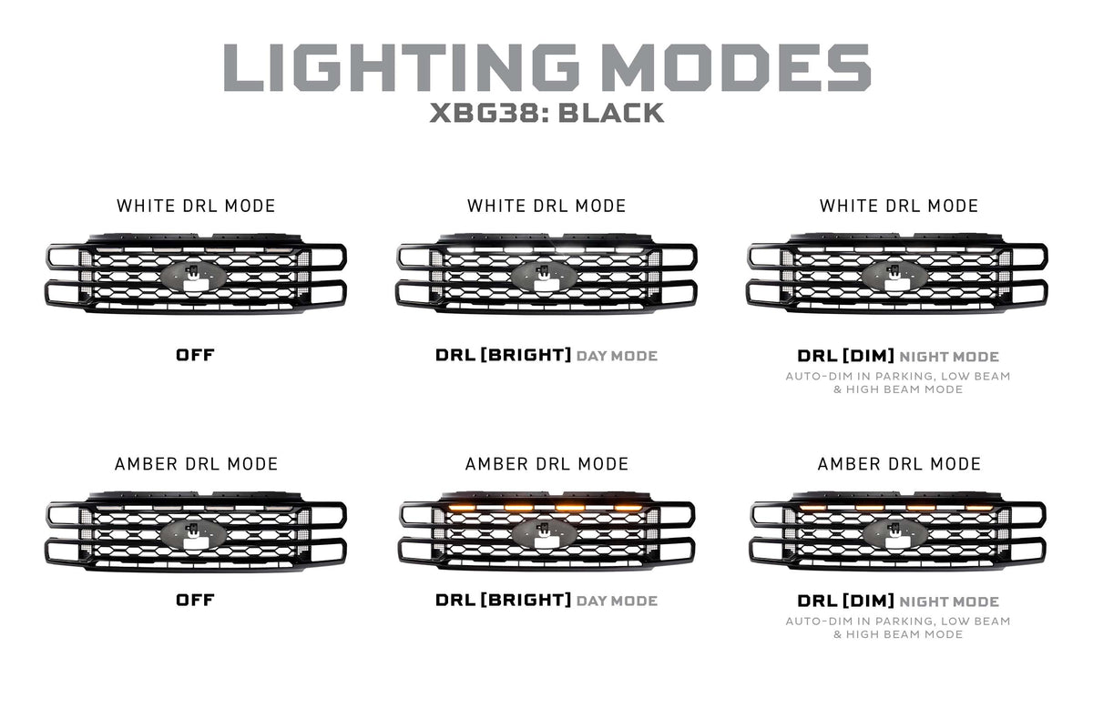 Morimoto - XBG LED Grille: 2023+ Super Duty (Black / Each) - XBG38