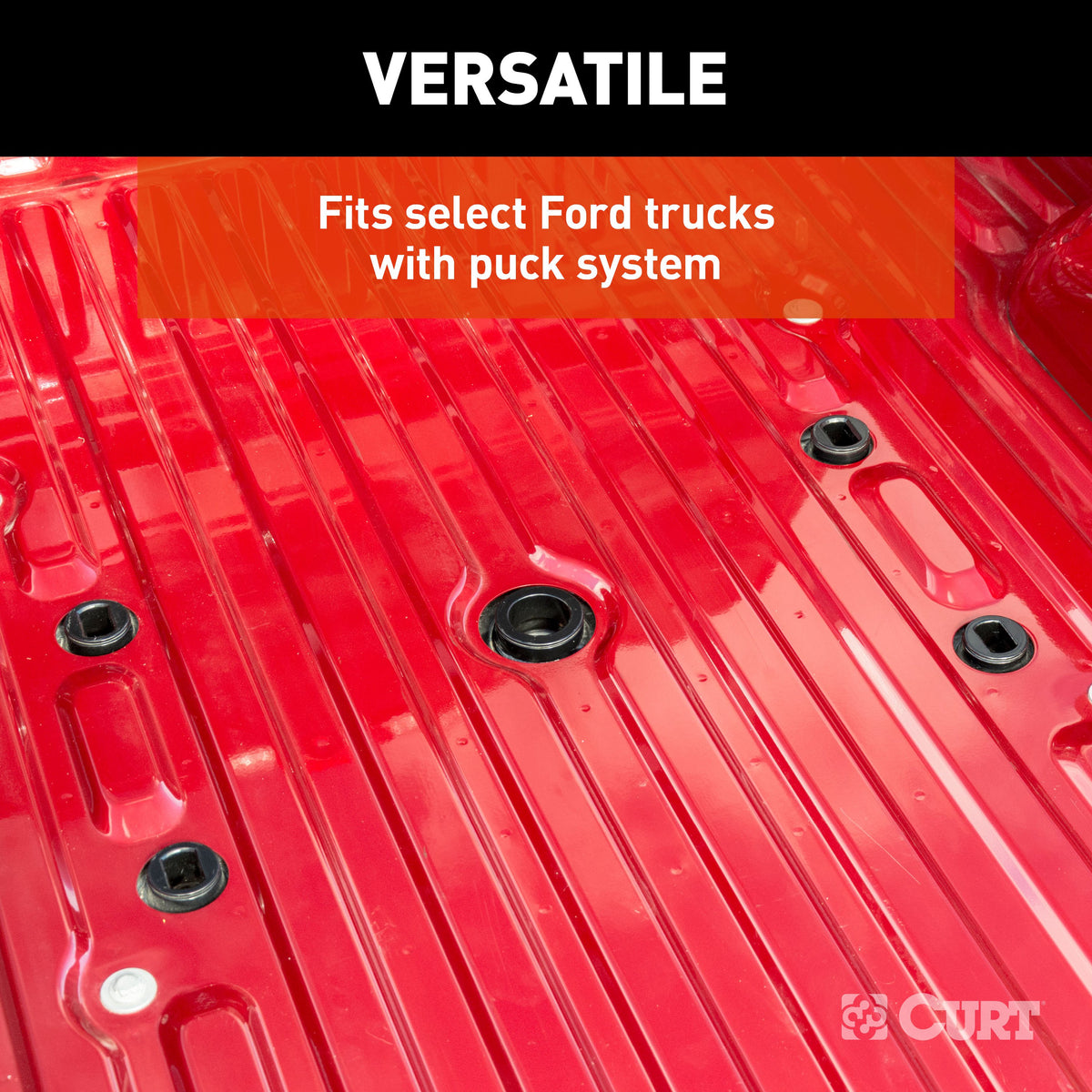 CURT 16027 Replacement Puck System 5th Wheel Adapter with Standard Rails, Fits Select Silverado 2500, 3500, Sierra Sierra 2500, 3500, Ford F-250, F-350