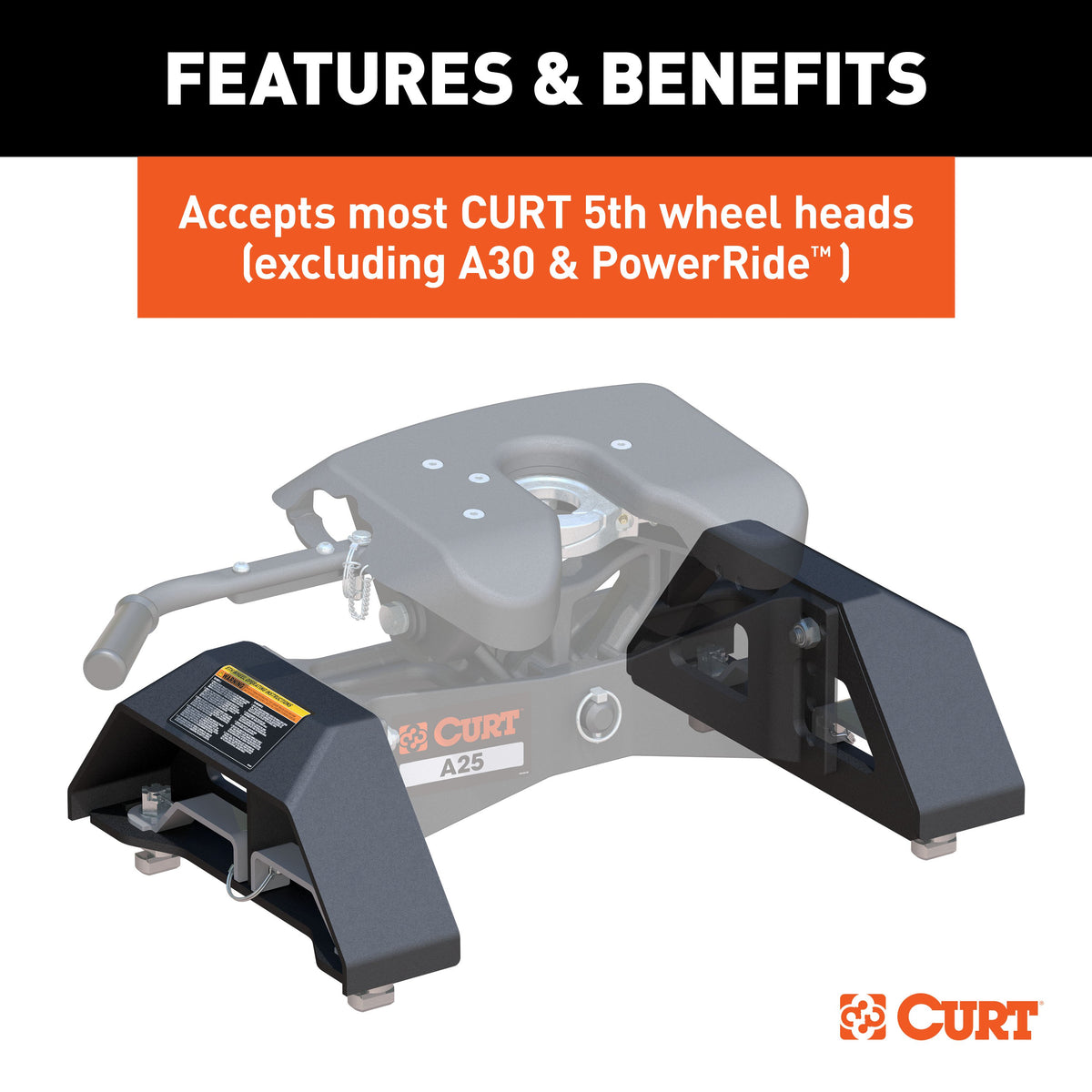 CURT 16029 Replacement Puck System 5th Wheel Legs, Fits Select Chevrolet Silverado 2500, 3500, GMC Sierra 2500, 3500
