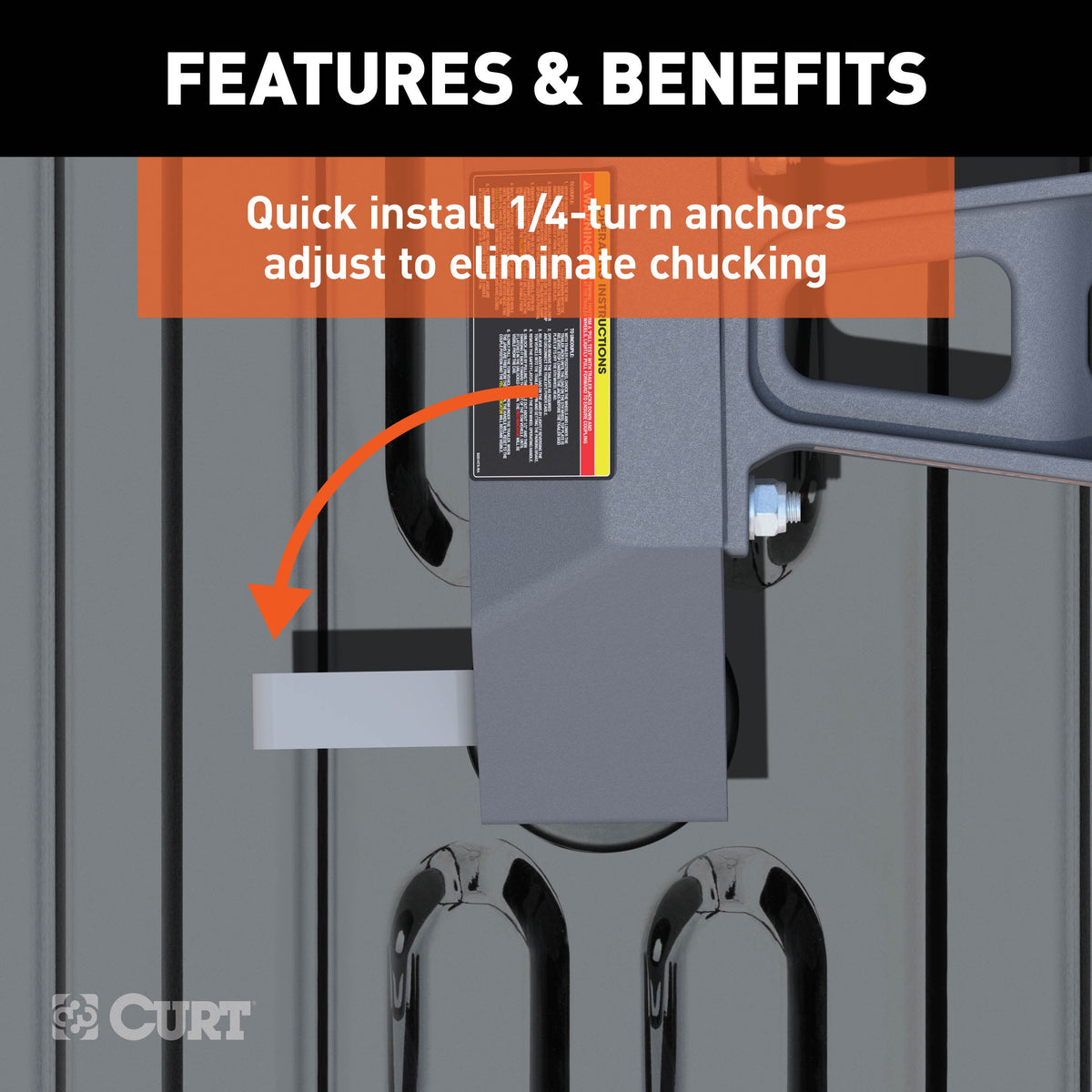 CURT 16030 PowerRide Replacement Puck 5th Wheel Legs, Fits Select Chevrolet Silverado 2500, 3500, GMC Sierra 2500, 3500