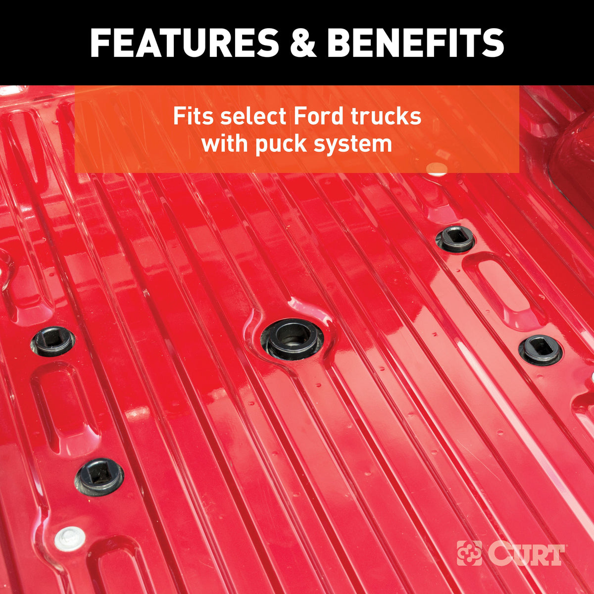 CURT 16033 A16 5th Wheel Hitch, 16,000 lbs, Fits Select Ford F-250, F-350, F-450, 8-Foot Bed Puck System
