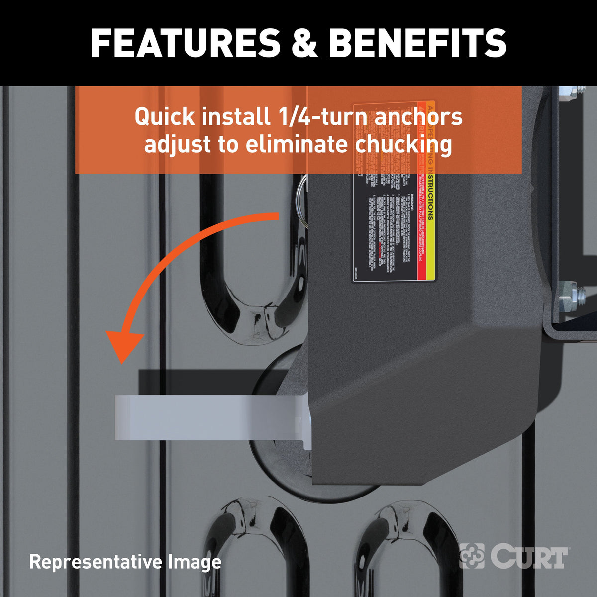CURT 16036 A25 5th Wheel Hitch, 24,000 lbs, Select Ford F-250, F-350, F-450, 8-Foot Bed Puck System