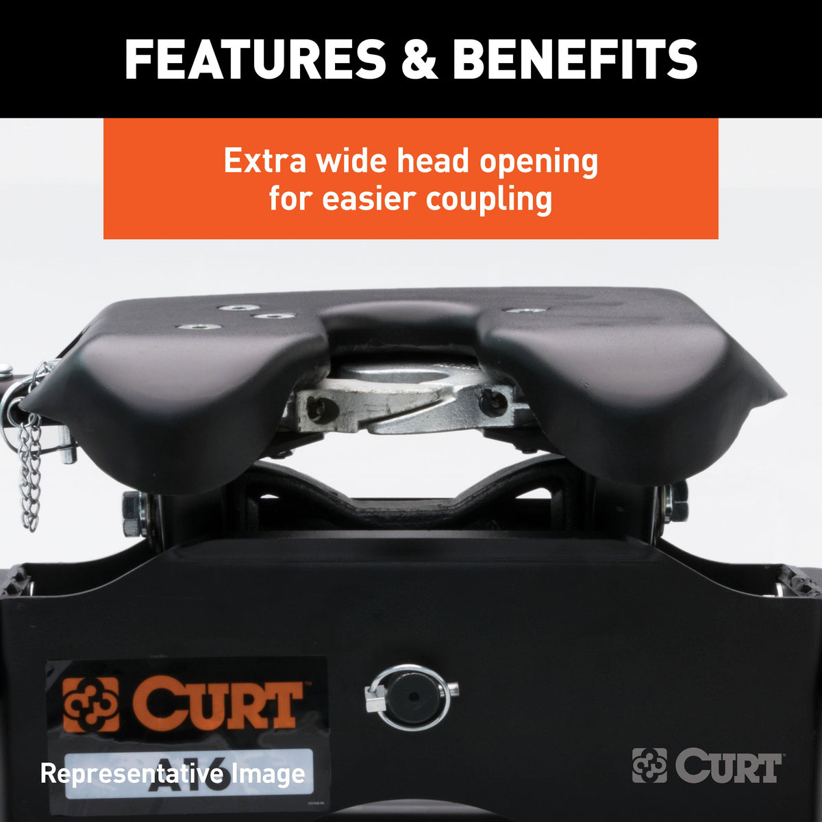 CURT 16043 A16 5th Wheel Hitch, 16,000 lbs, Select Ram 2500, 3500, 8-Foot Bed Puck System