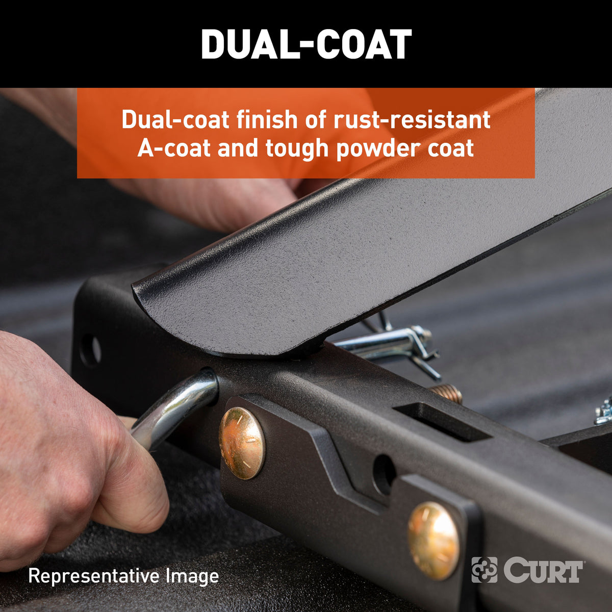 CURT 16050 Puck System 5th Wheel Rails, 30,000 lbs, Fits Select Chevrolet Silverado, GMC Sierra 2500, 3500 HD