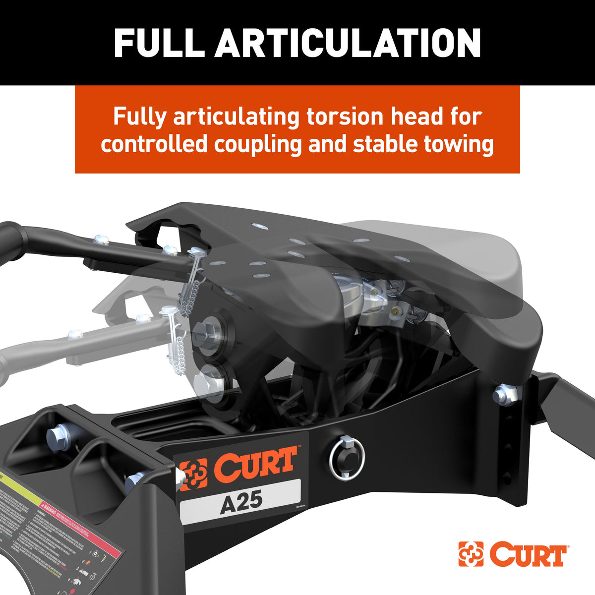 CURT 16058 A25 Sliding 5th Wheel Hitch, 25,000 lbs, Fits Select Ram 2500, 3500 Puck System
