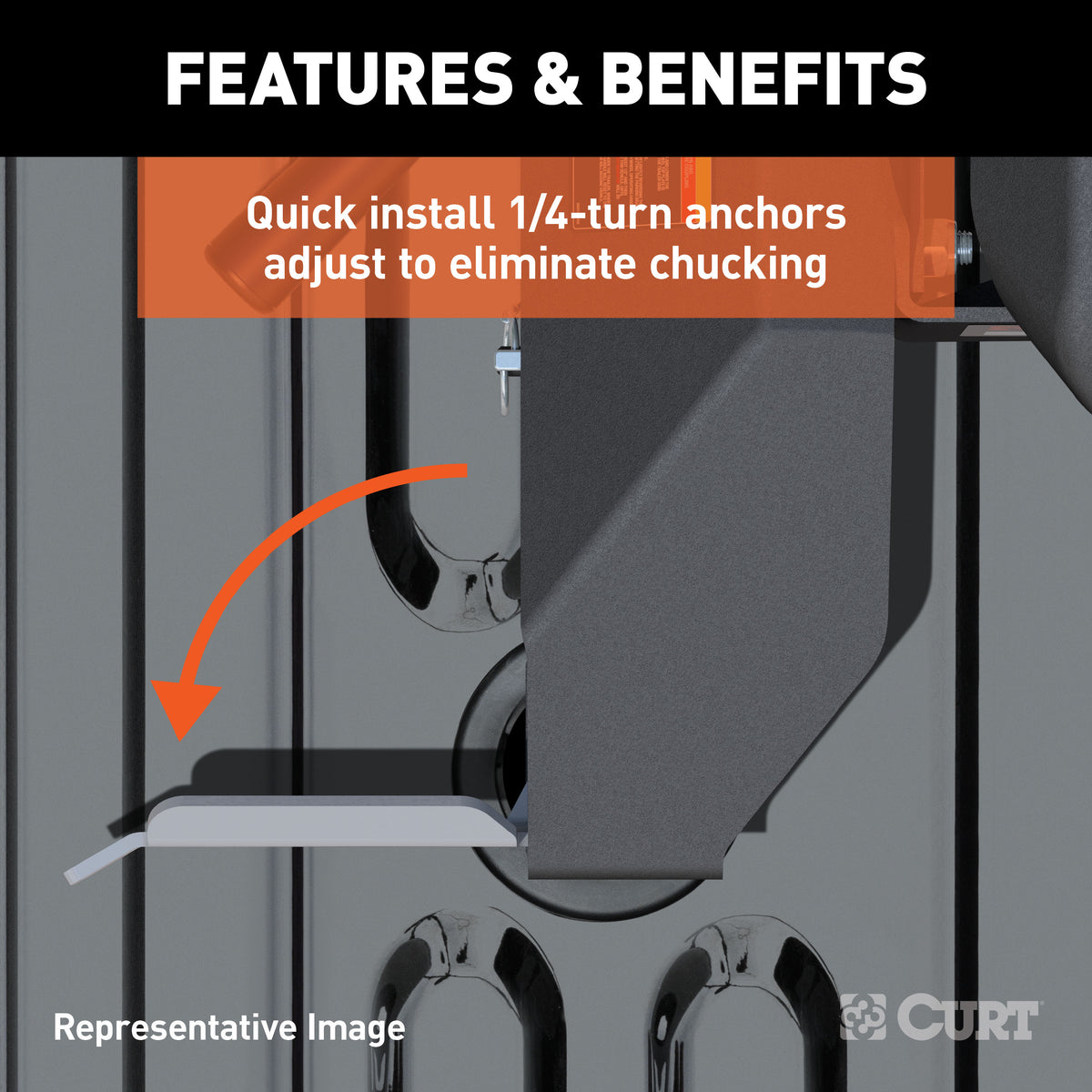 CURT 16061 E16 5th Wheel Hitch, 16,000 lbs, Select Chevrolet Silverado, GMC Sierra 2500, 3500 HD, 8-Foot Bed Puck System