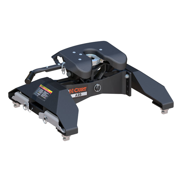 CURT 16066 A25 5th Wheel Hitch, 25,000 lbs, Select Chevrolet Silverado, GMC Sierra 2500, 3500 HD, 8-Foot Bed Puck System