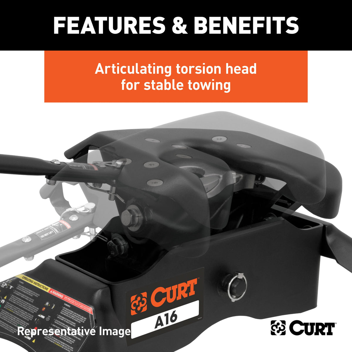 CURT 16073 A16 5th Wheel Hitch, 16,000 lbs, Select Nissan Titan XD, 8-Foot Bed Puck System