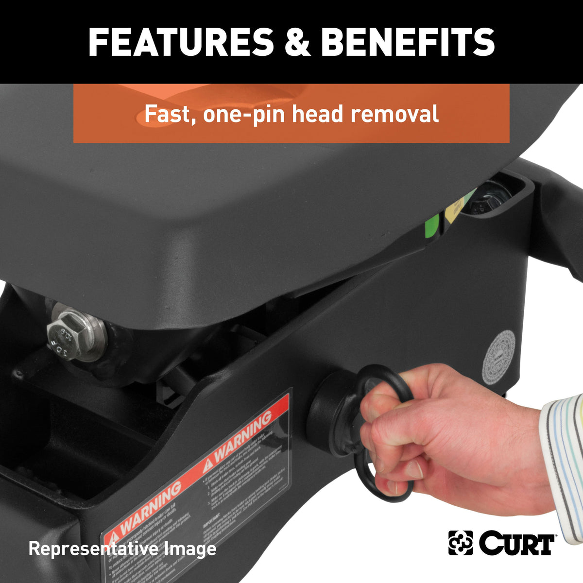 CURT 16073 A16 5th Wheel Hitch, 16,000 lbs, Select Nissan Titan XD, 8-Foot Bed Puck System