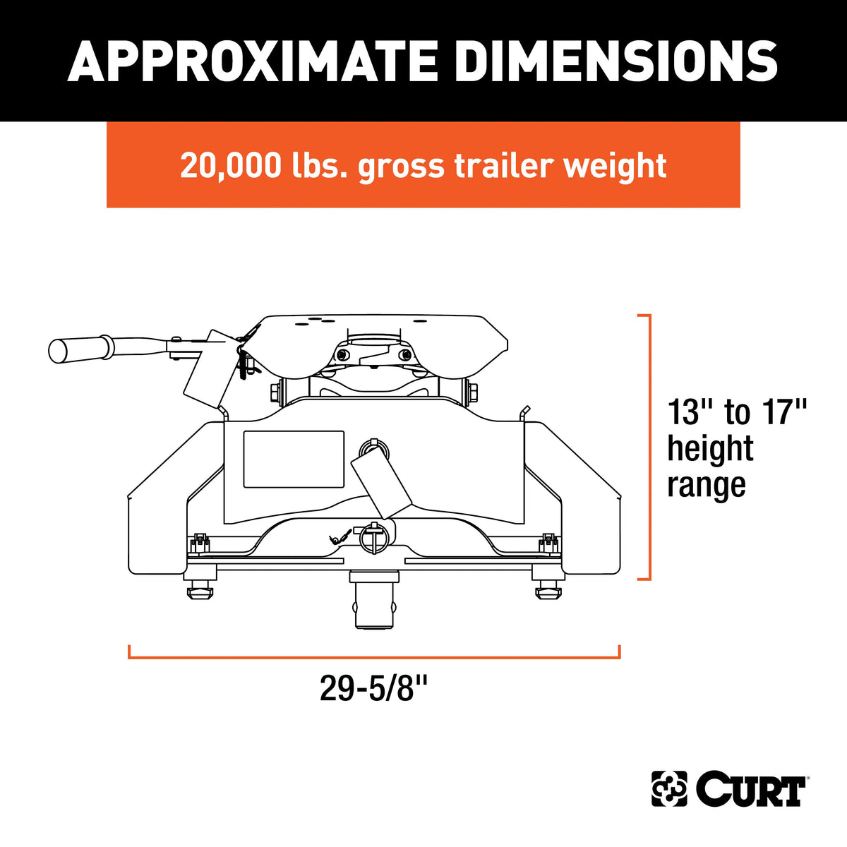 CURT 16074 A20 5th Wheel Hitch, 20,000 lbs, Select Nissan Titan XD, 8-Foot Bed Puck System