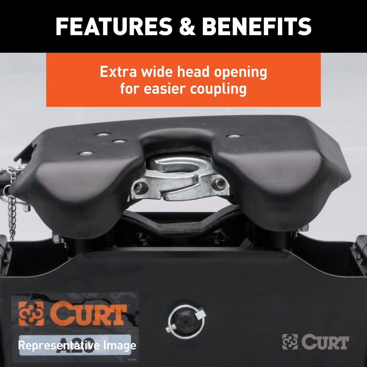 CURT 16074 A20 5th Wheel Hitch, 20,000 lbs, Select Nissan Titan XD, 8-Foot Bed Puck System