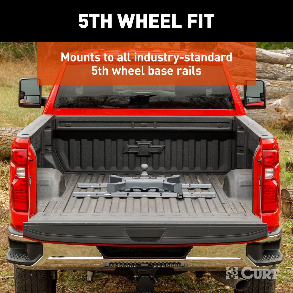 CURT 16090 Spyder 5th Wheel to Gooseneck Adapter Hitch, Fits Industry-Standard Rails, 30,000 lbs, 2-5/16-Inch Ball