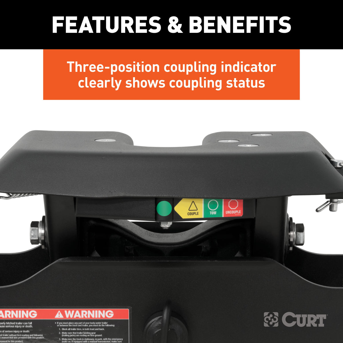 CURT 16091 A16 5th Wheel Hitch, 16,000 lbs, Select Chevrolet Silverado, GMC Sierra 2500, 3500 HD, 8-Foot Bed Puck System