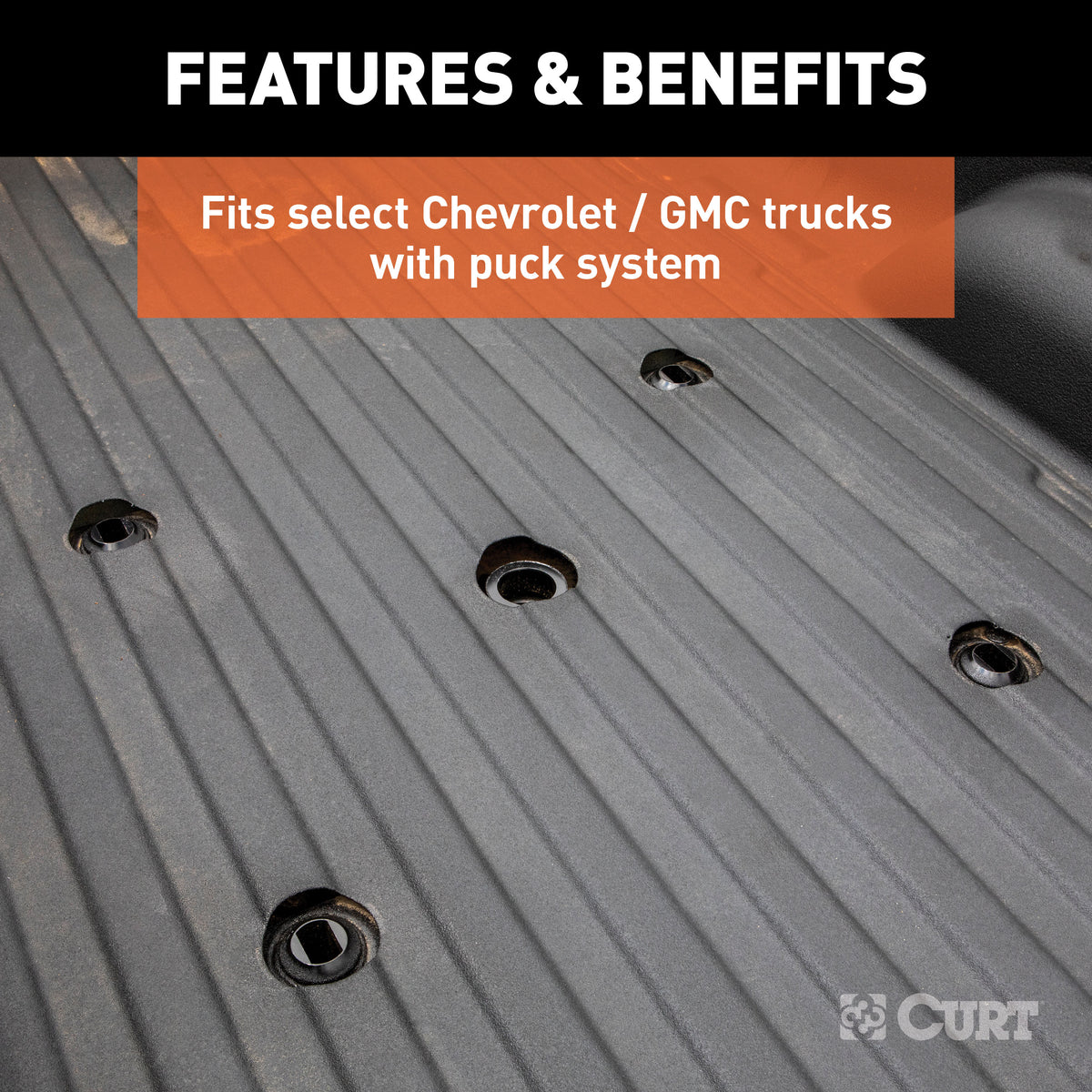 CURT 16092 A20 5th Wheel Hitch, 20,000 lbs, Select Chevrolet Silverado, GMC Sierra 2500, 3500 HD, 8-Foot Bed Puck System
