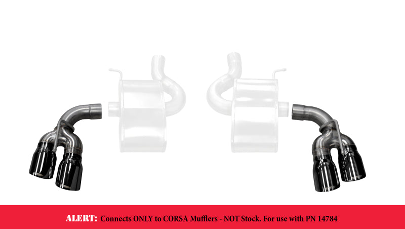 Corsa 2017-24 Chevy Camaro ZL1 2.75in Inlet / 4.0in Outlet Black PVD Tip Kit (For Corsa ExhaustOnly) - 14774BLK