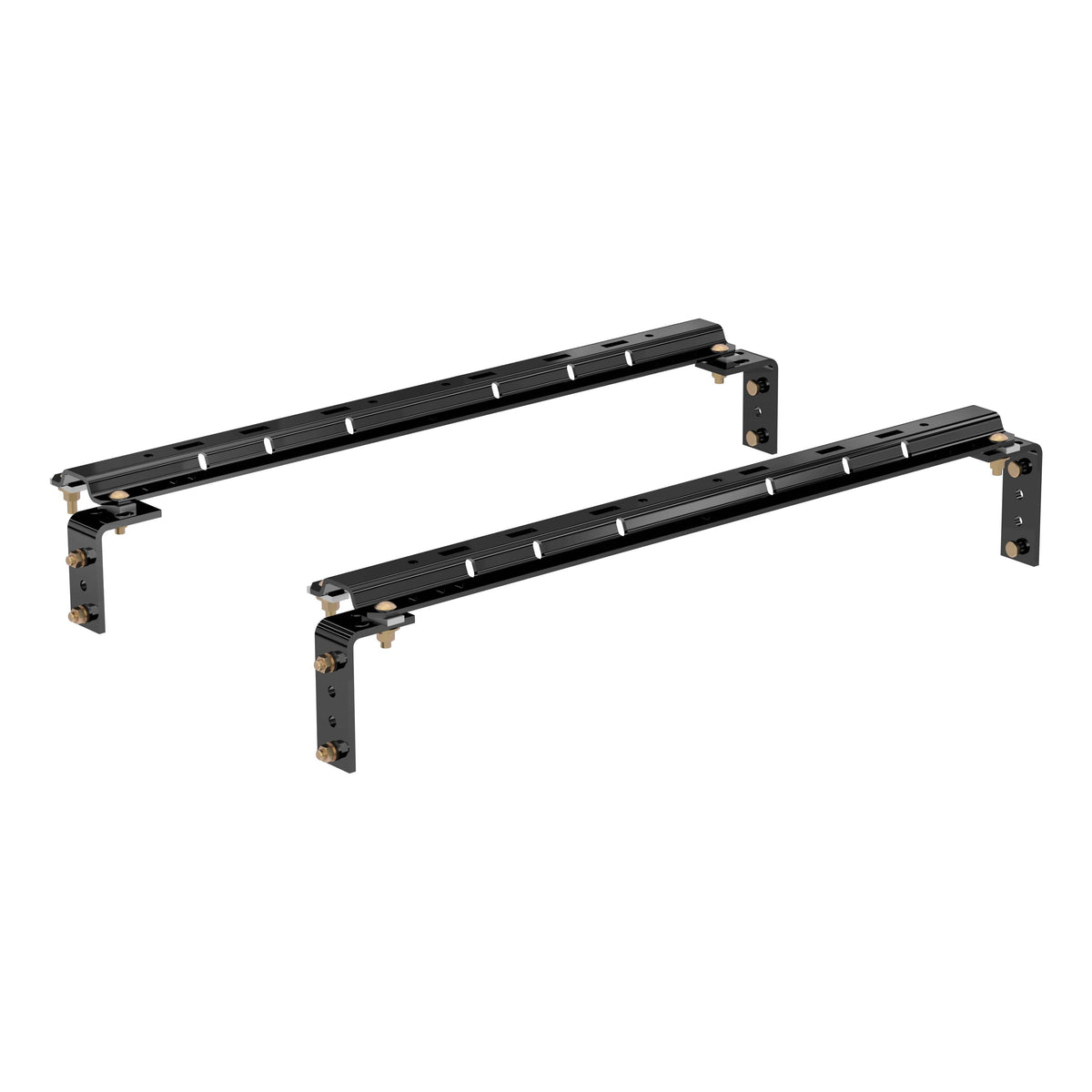 CURT 16100 Industry-Standard 5th Wheel Hitch Rails and Brackets, Gloss Black, 25,000 Pounds