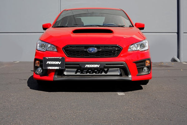 Perrin 2018+ Subaru WRX/STI w/ FMIC License Plate Holder - PSP-BDY-205F for 2015-2021 Subaru WRX STI - front view
