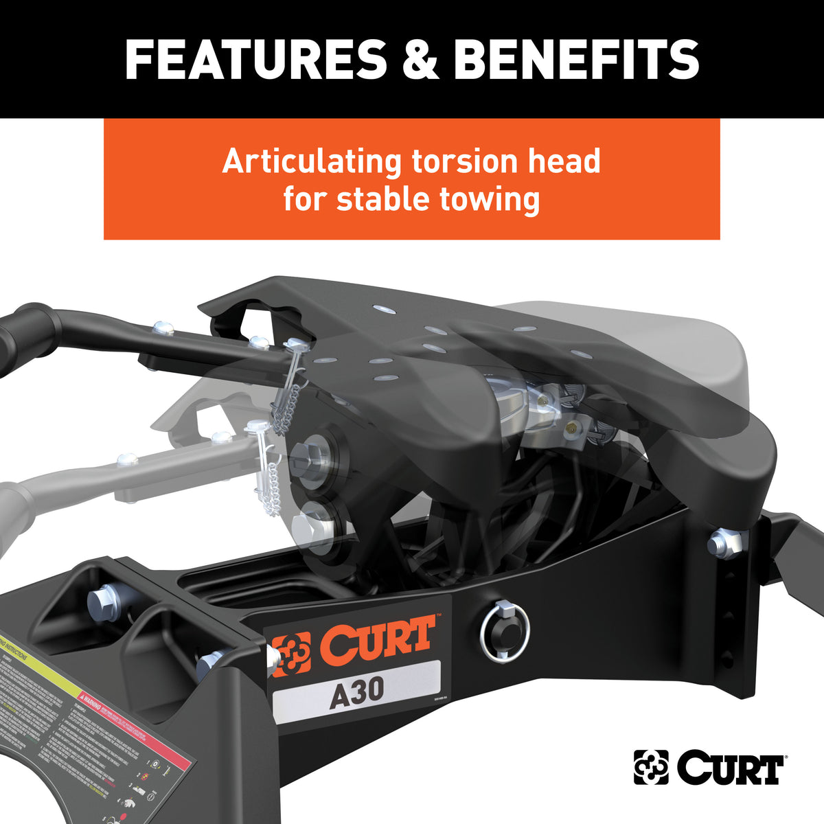 CURT 16190 A30 5th Wheel Hitch, 30,000 lbs