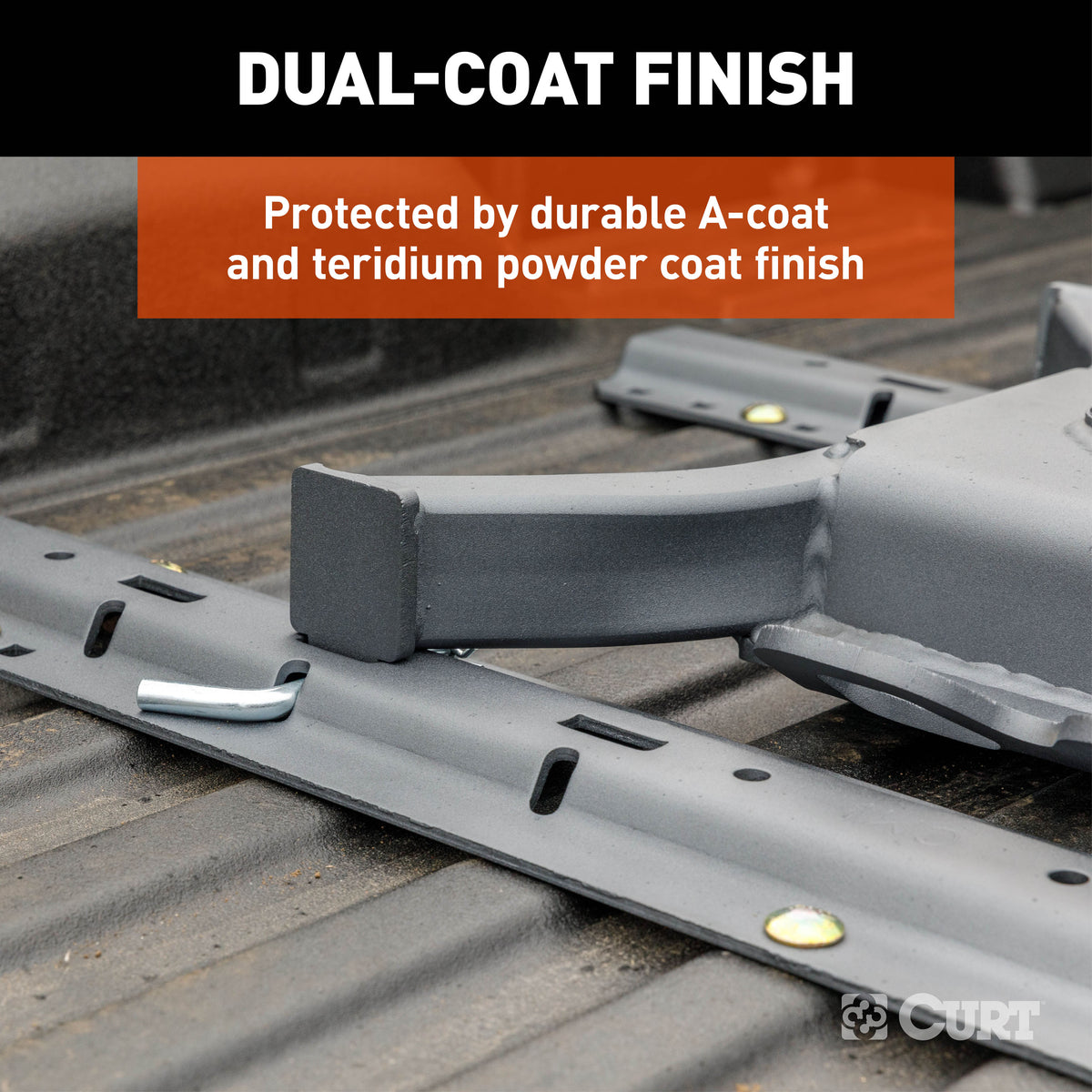 CURT 16205 Industry-Standard 5th Wheel Hitch Rails, Grey Teridium, 40,000 Pounds