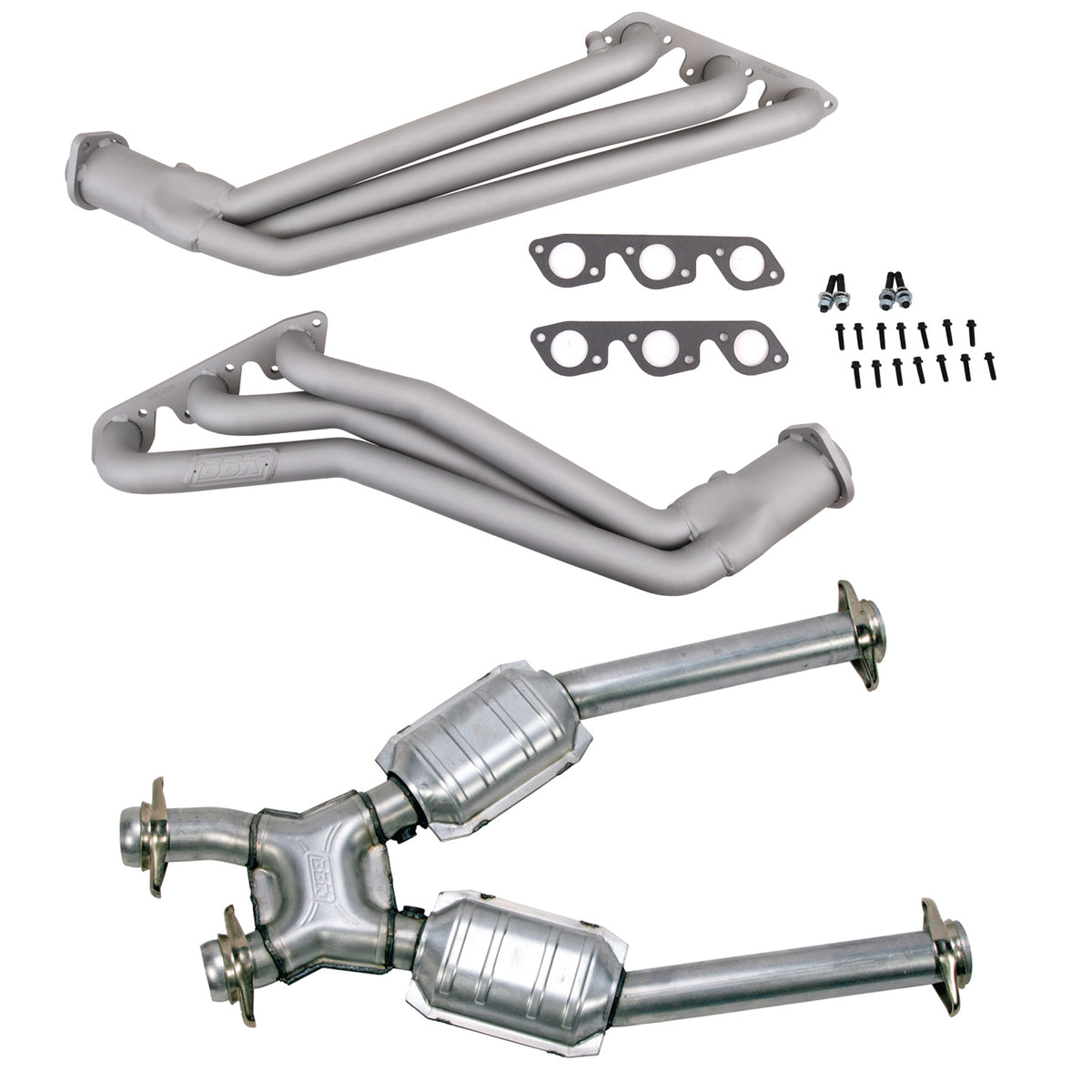 BBK 99-04 Ford Mustang V6 1-5/8in Long Tube Headers w/High Flow Catted X-Pipe (Ti Ceramic) - 16392