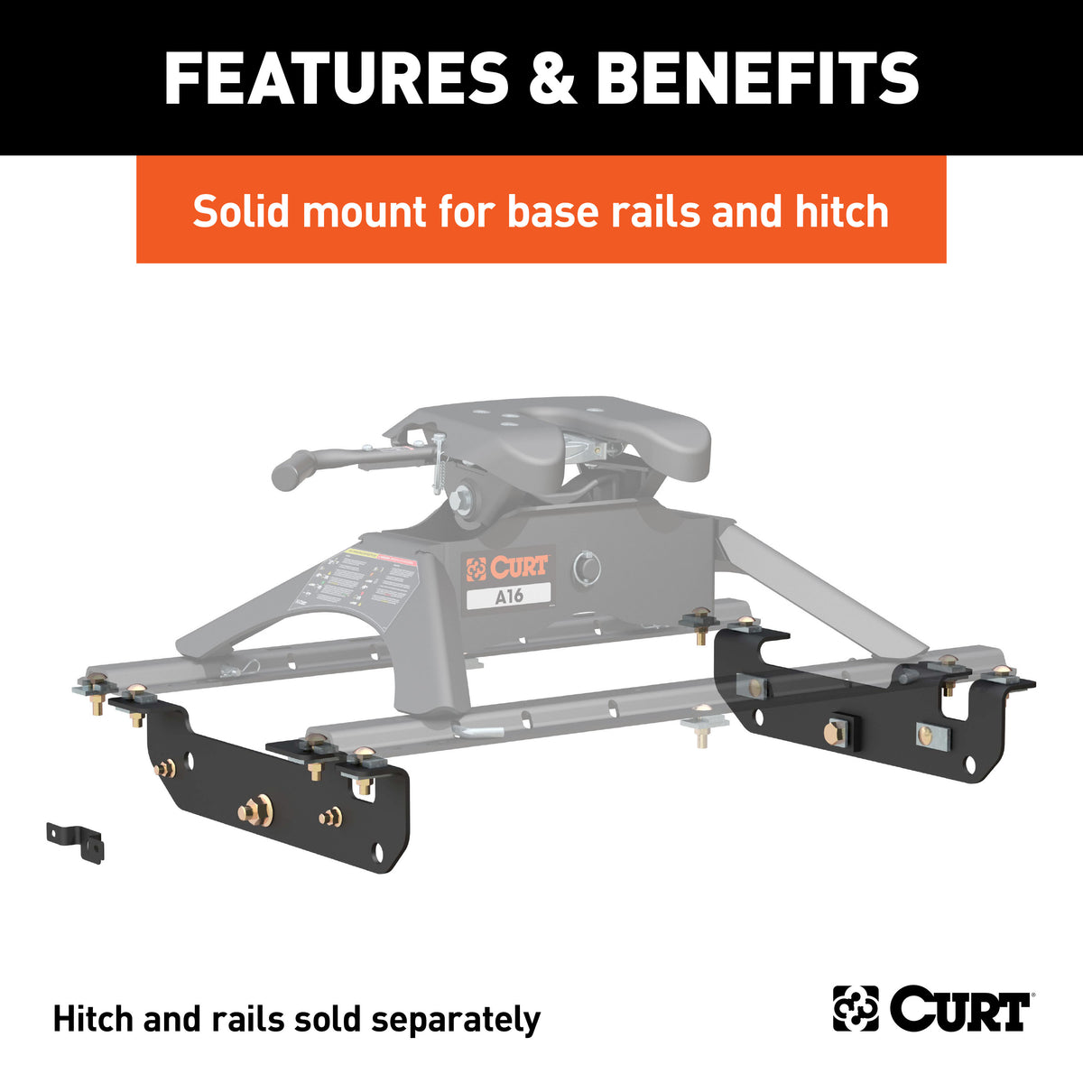 CURT 16424 5th Wheel Installation Brackets, Fits Select Ford F-250, F-350, F-450 Super Duty