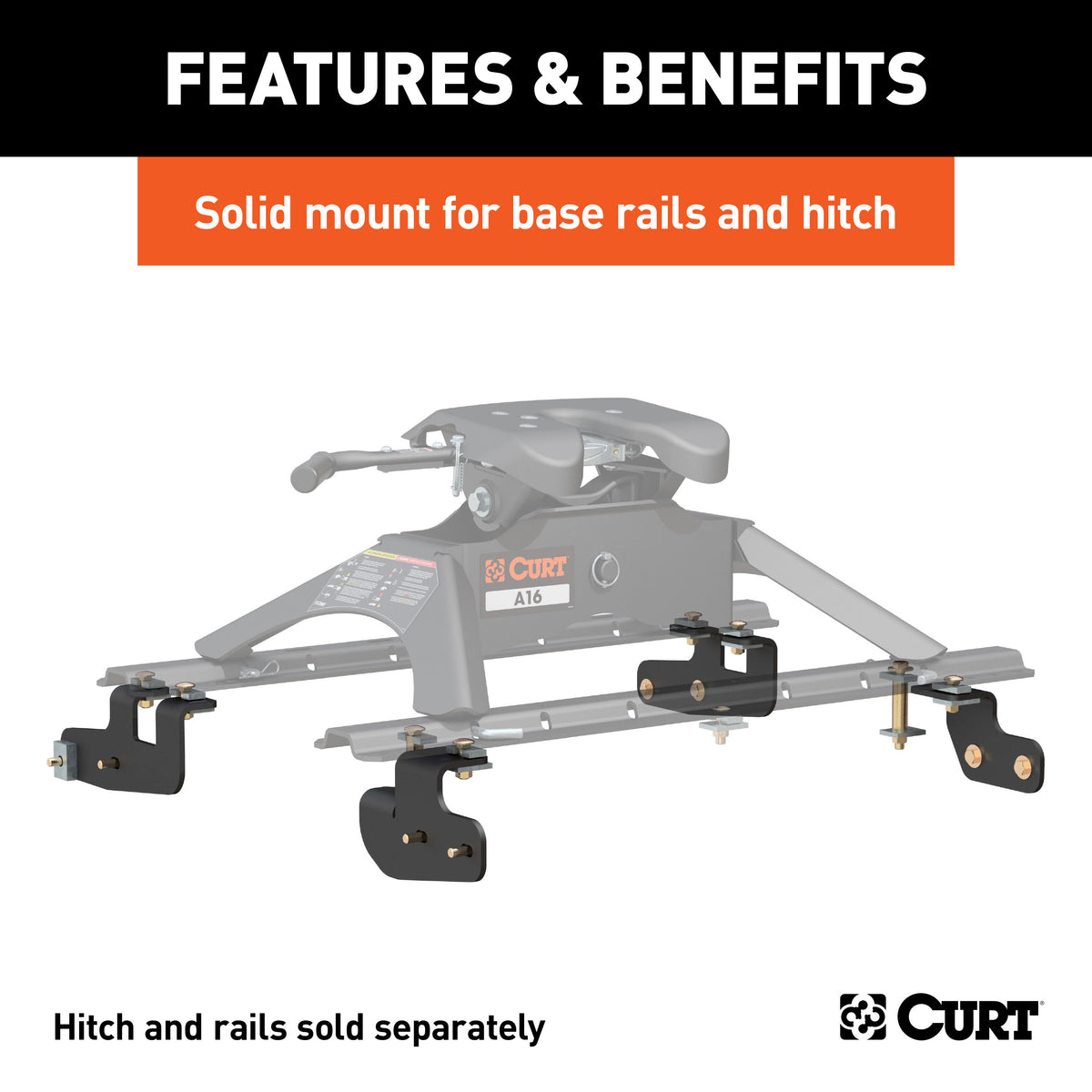 CURT 16427 5th Wheel Installation Brackets, Fits Select Ram 2500, Except with 5th Wheel Prep Package
