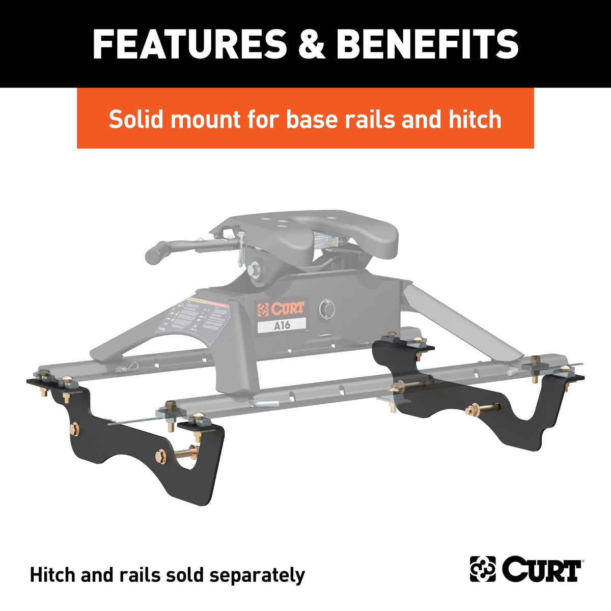 CURT 16432 5th Wheel Installation Brackets, Fits Select Ford F-250, F-350 Super Duty