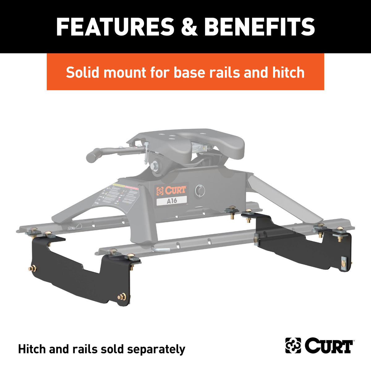 CURT 16441 5th Wheel Installation Brackets, Fits Select Ford F-150, Except 5.5-Foot Bed