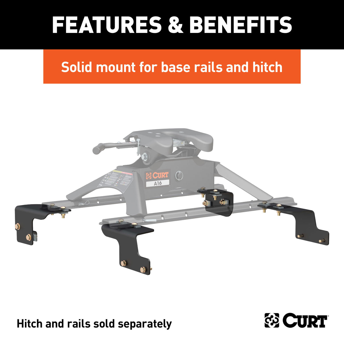 CURT 16468 5th Wheel Installation Brackets, Fits Select Toyota Tundra, 6.5' Bed, Except Extended Crew Cab