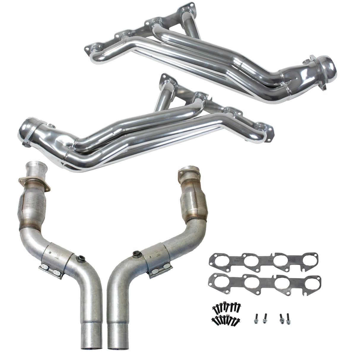 BBK 05-24 Dodge 6.1L/6.2L/6.4L Hemi 1-7/8in Headers w/High Flow Catted Mid Pipe (Silver Ceramic) - 16484