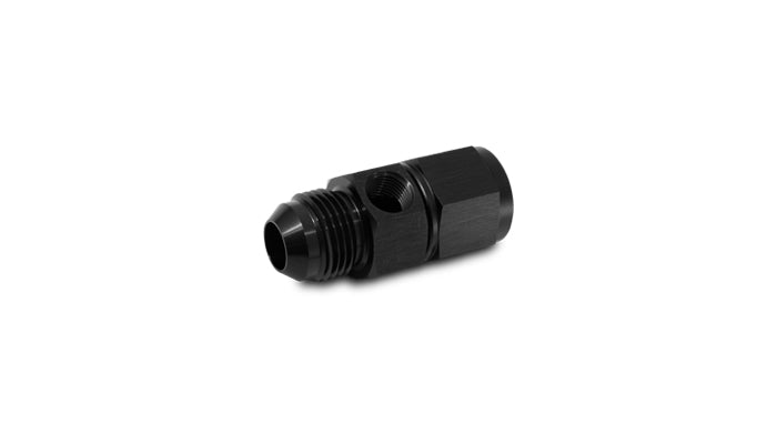 Vibrant -6AN Male to -6AN Female Union Adapter Fitting w/ 1/8in NPT Port - 16486
