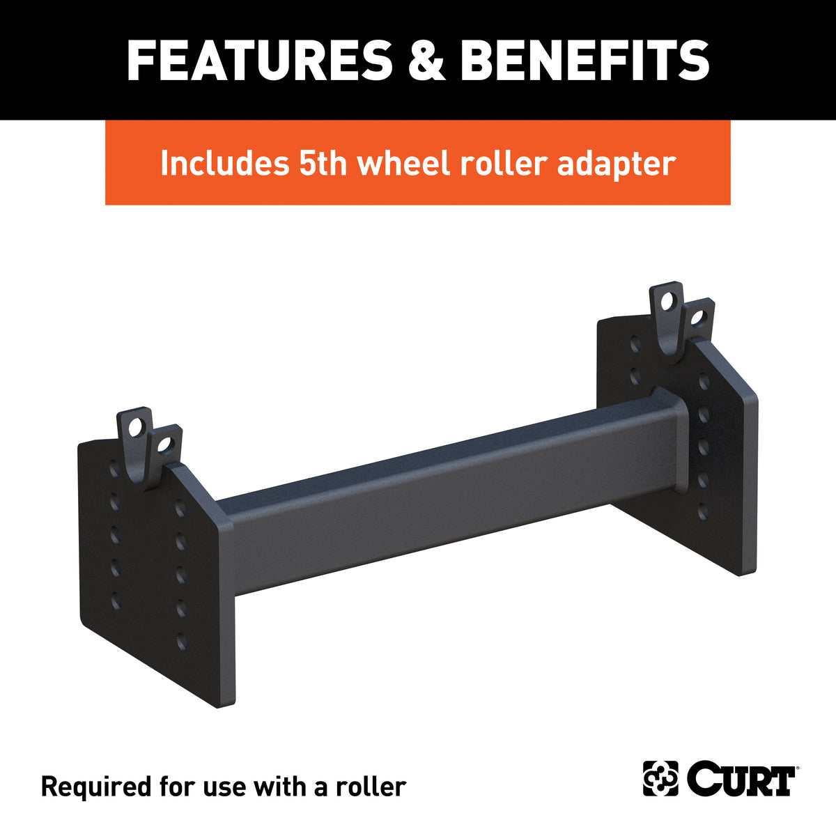 CURT 16515 E16 5th Wheel Hitch Head Only, Legs or Roller Required, 16,000 lbs
