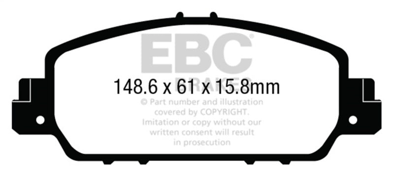EBC 13+ Honda Accord Coupe 2.4 EX Yellowstuff Front Brake Pads - DP43014R
