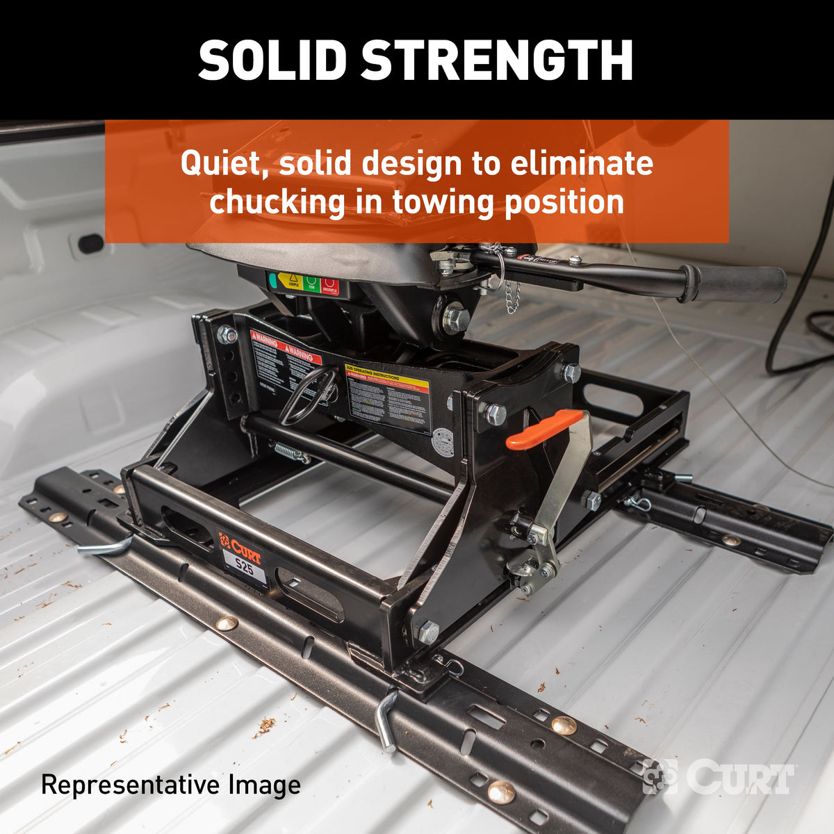 CURT 16531 A20 5th Wheel Slider Hitch for Short Bed Trucks, 20,000 lbs