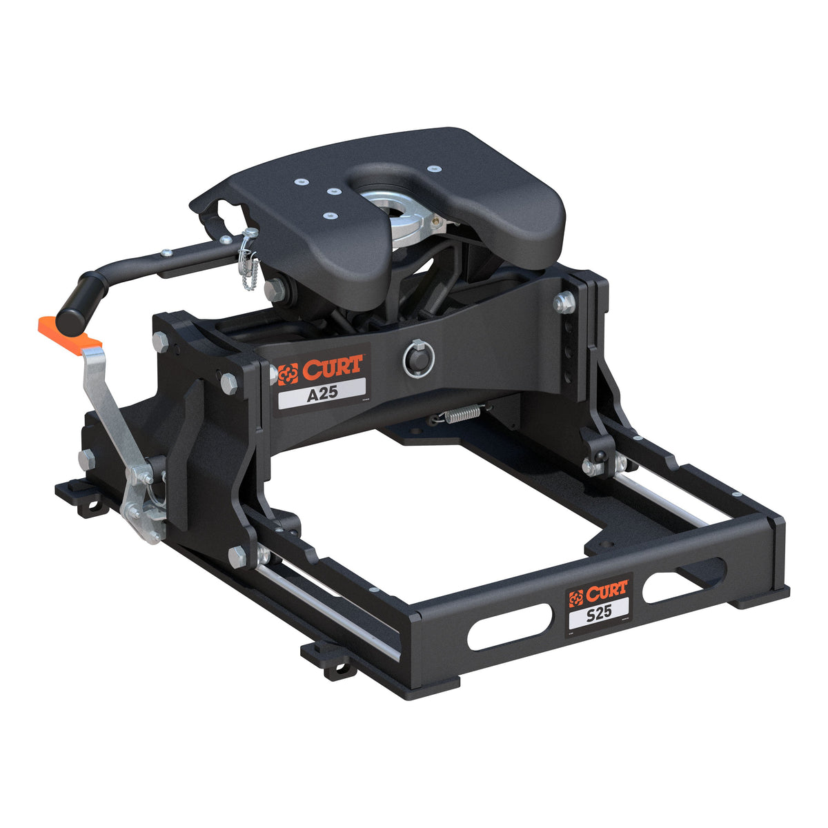 CURT 16551 A25 5th Wheel Slider Hitch for Short Bed Trucks, 25,000 lbs