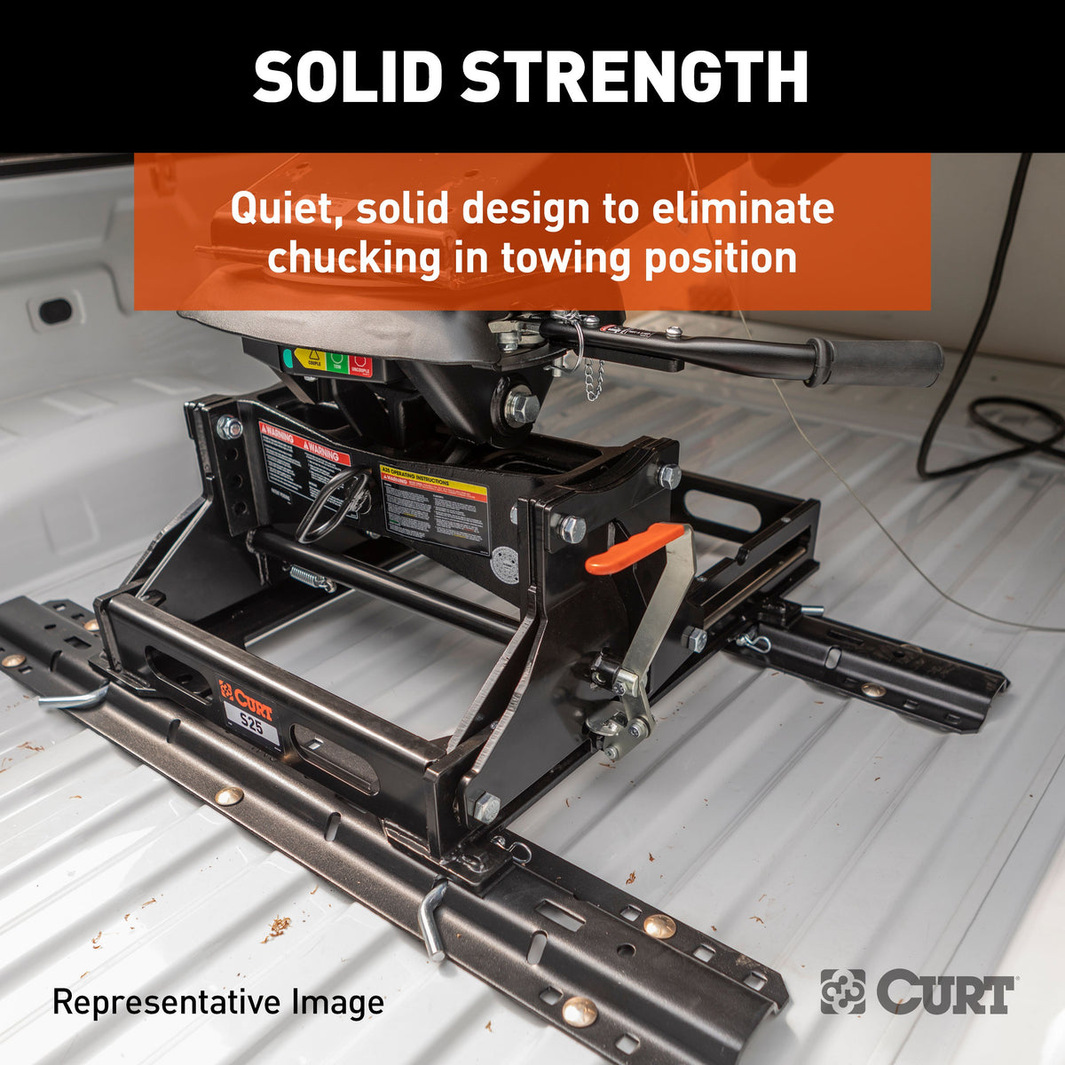 CURT 16564 S20 Sliding 5th Wheel Hitch for Short Bed Trucks, 20,000 lbs (Head Required)