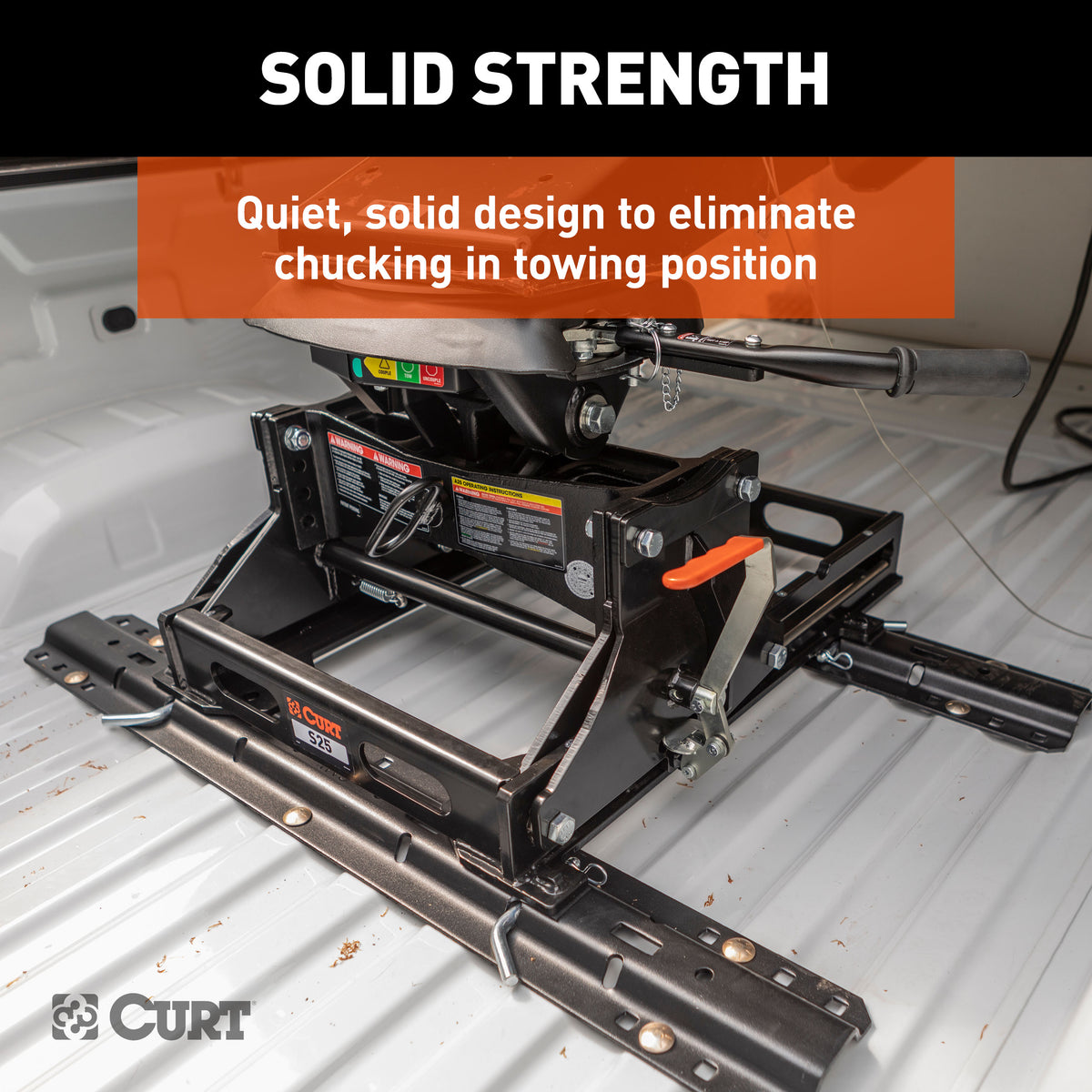 CURT 16574 S25 Sliding 5th Wheel Hitch for Short Bed Trucks, 25,000 lbs (Head Required)
