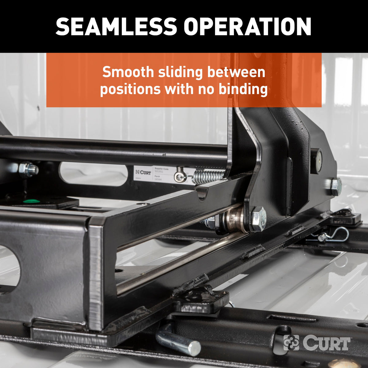 CURT 16574 S25 Sliding 5th Wheel Hitch for Short Bed Trucks, 25,000 lbs (Head Required)