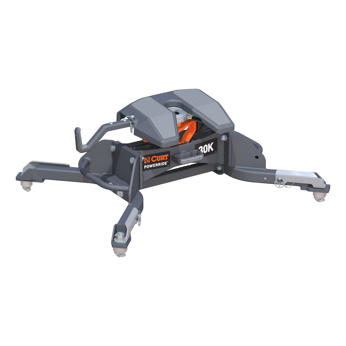 CURT 16593 PowerRide 30K 5th Wheel Hitch, 30,000 lbs, Select Ram 2500, 3500, 8-Foot Bed Puck System