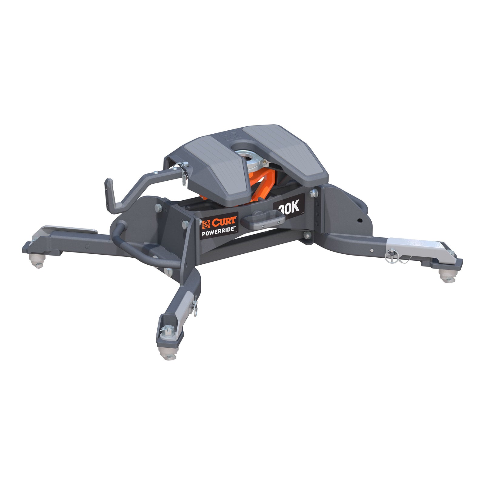 CURT 16593 PowerRide 30K 5th Wheel Hitch, 30,000 lbs, Select Ram 2500, 3500, 8-Foot Bed Puck System