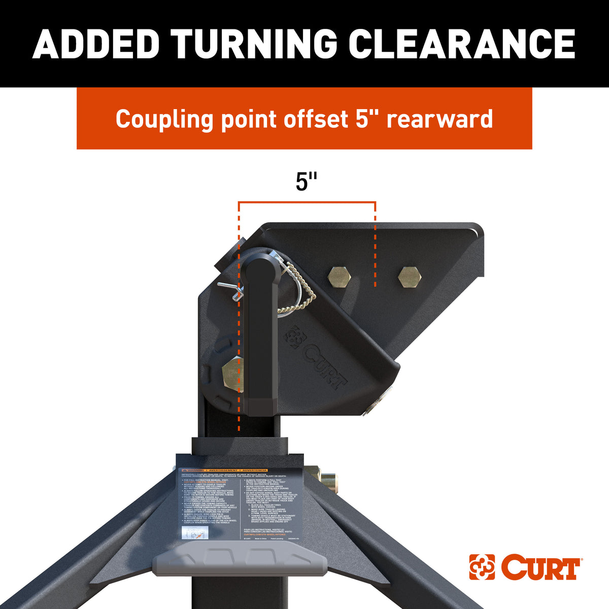 CURT 16600 CrossWing Lightweight 5th Wheel Hitch, 20,000 lbs.