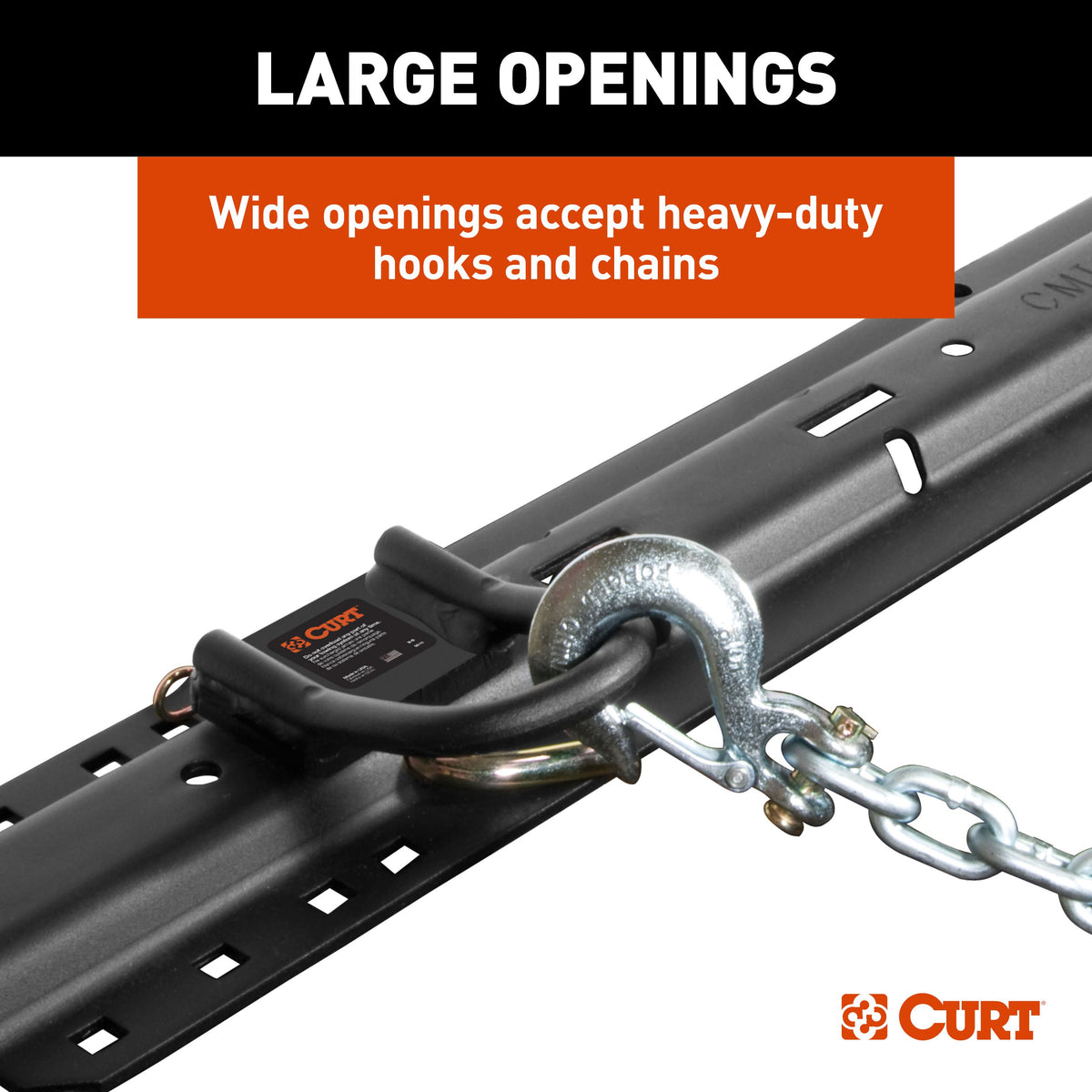 CURT 16612 CrossWing 5th Wheel Safety Chain Assembly with Rail Anchors