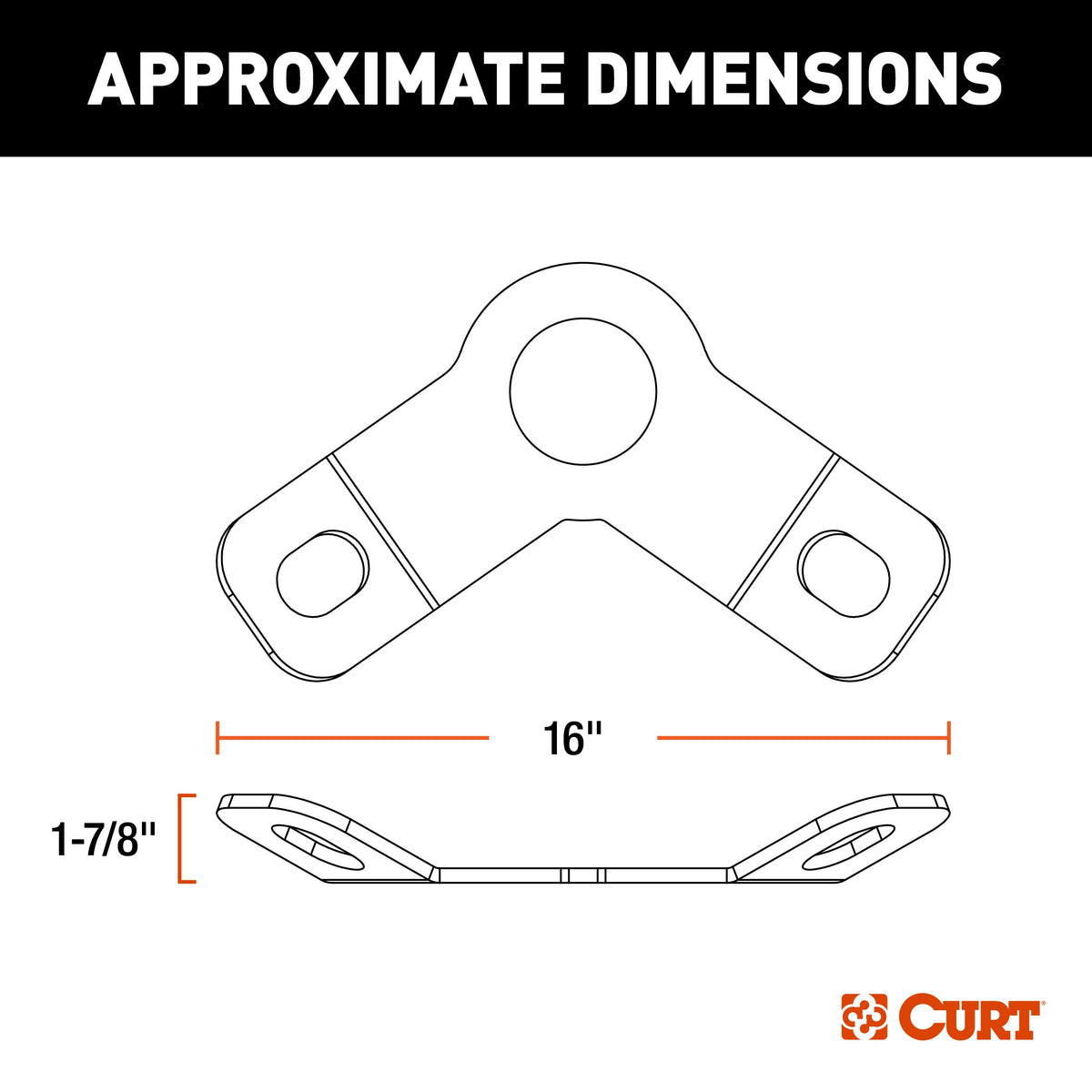 CURT 16615 CrossWing 5th Wheel Safety Chain Anchor Plate for Gooseneck Ball