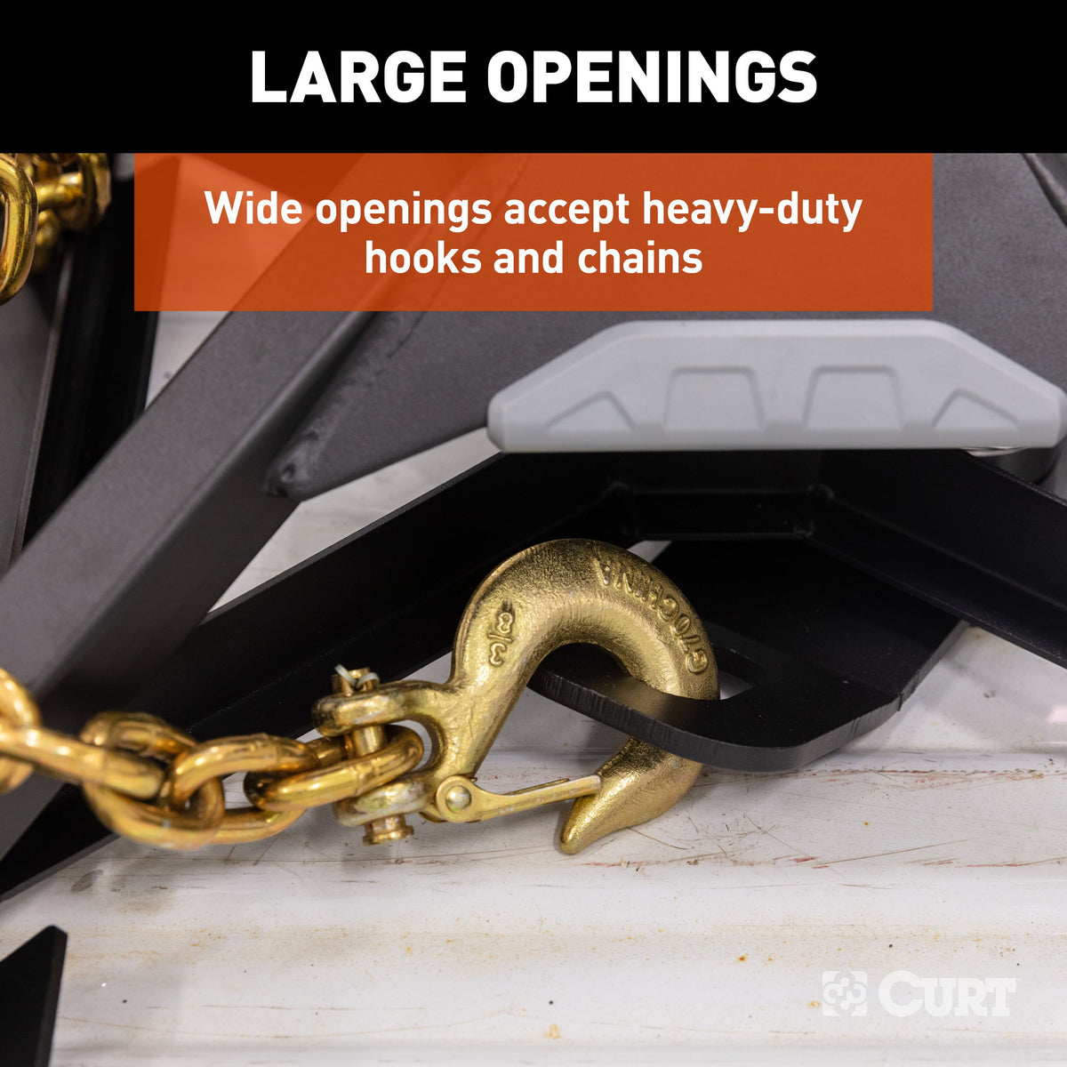 CURT 16615 CrossWing 5th Wheel Safety Chain Anchor Plate for Gooseneck Ball
