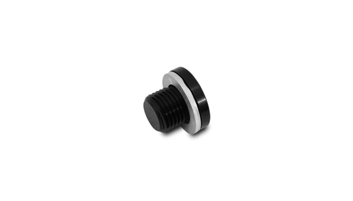 Vibrant M10 x 1.0 Metric Aluminum Port Plug with Crush Washer - 16660