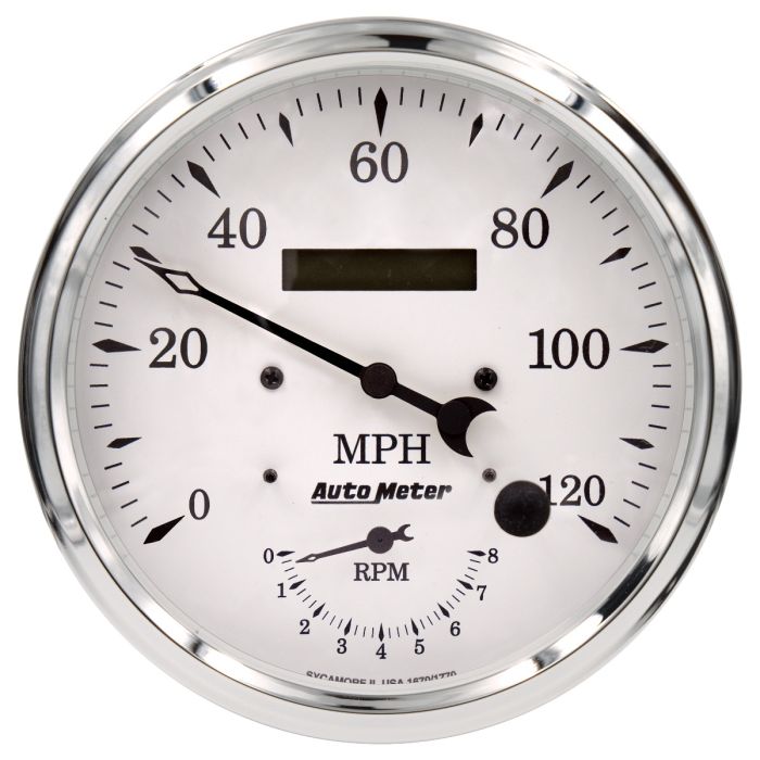 Auto Meter Old Tyme White Tach/Speedo 5in. - 120mph & 8k RPM - 1670