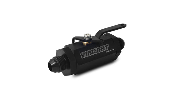 Vibrant -4AN to -4AN Male Shut Off Valve - Black - 16744