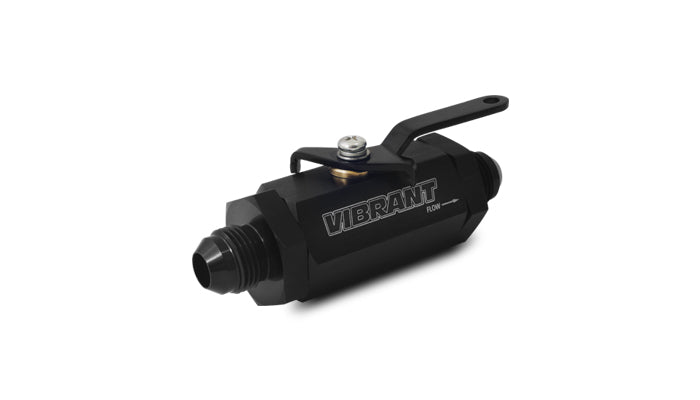Vibrant -6AN to -6AN Male Shut Off Valve - Black - 16746