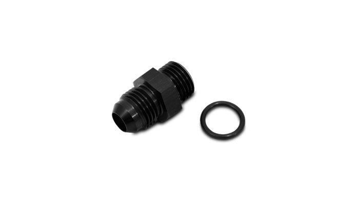 Vibrant -3AN Male Flare to -4 ORB Male Straight Adapter w/O-Ring - Anodized Black - 16818