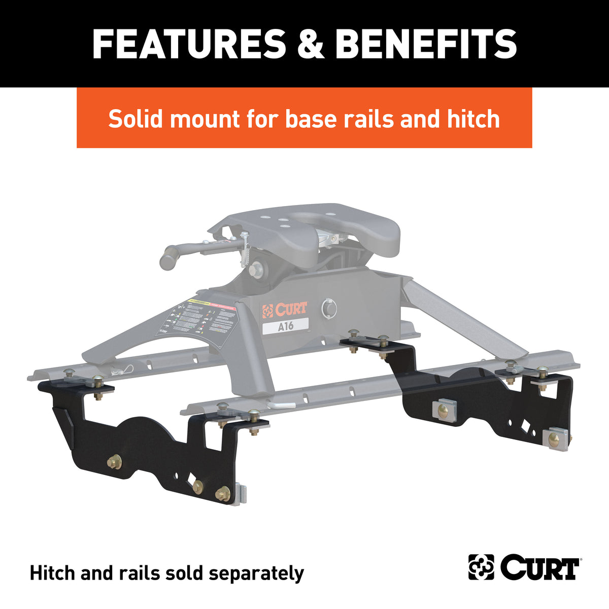 CURT 16911 5th Wheel Installation Brackets, Fits Select Ford F-150